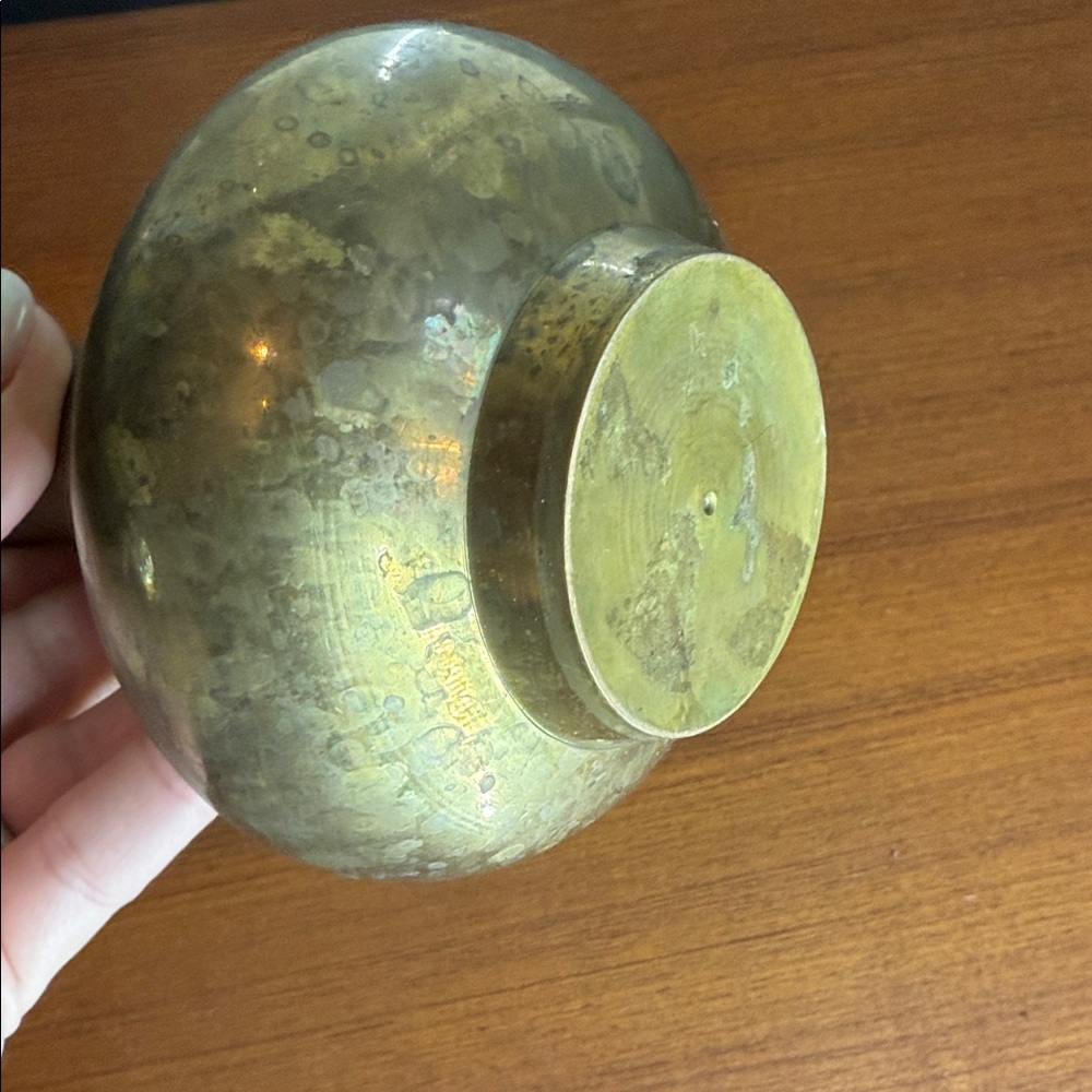 Vintage Brass Floral Vase - Picture 6 of 9